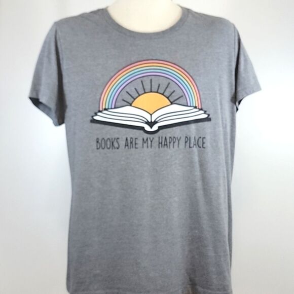 Books Are My Happy Place District Short Sleeve Graphic Tee size XXL - Picture 1 of 5
